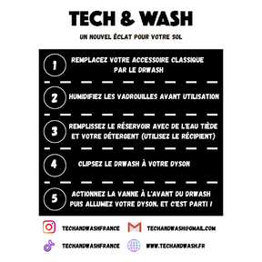 DrWash adapté à votre Dyson (avec 2 vadrouilles lavables)