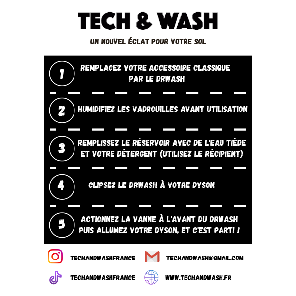 DrWash adapté à votre Dyson (avec 2 tampons lavables)